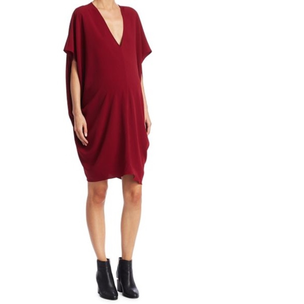 Hatch Burgundy Slouch Kimono Shift Dress Size P - Picture 3 of 8